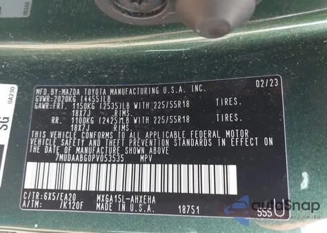 2023 Toyota Corolla Cross Xle z USA, uszkodzony, nr VIN 7MUDAABG0PV053535